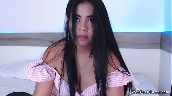 Busty Latina masturbates and squirts on webcam