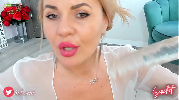 Hot european blonde Milf close up blowjob dildo